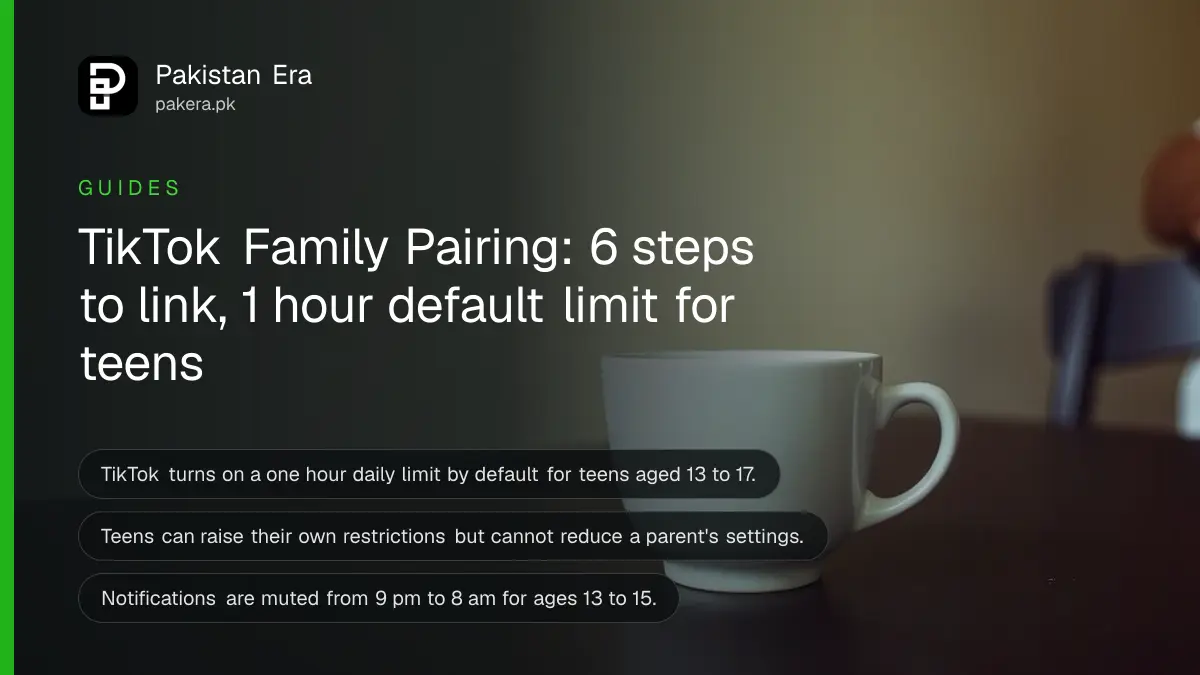 Two plain ceramic cups on a dark wooden table, for a guide on TikTok Family Pairing