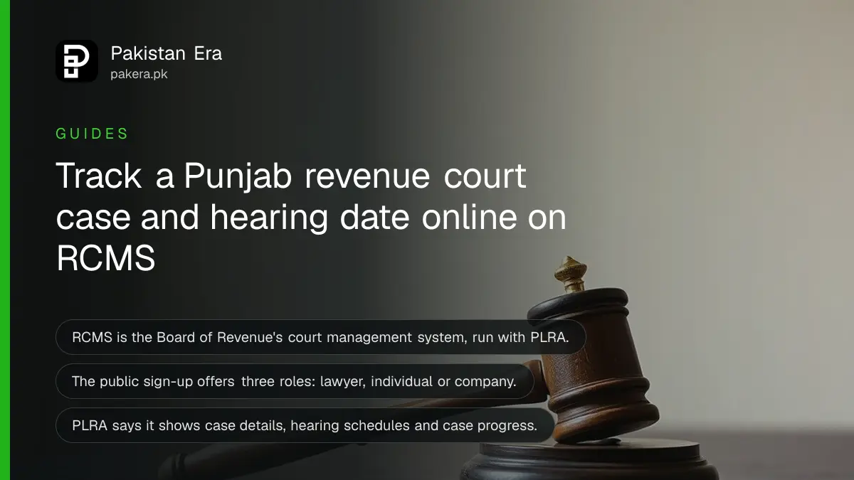 A wooden gavel and a brass bell on a dark wooden table, for a guide to tracking revenue court cases in Punjab