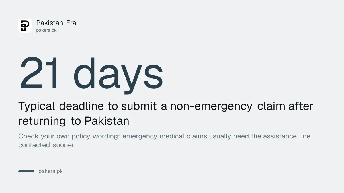 How long you have to file a travel insurance claim after returning to Pakistan