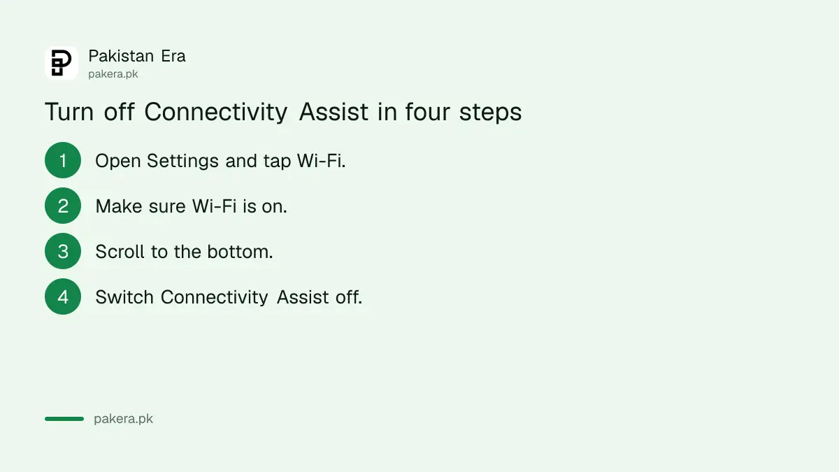 Steps to turn off Connectivity Assist on an iPhone