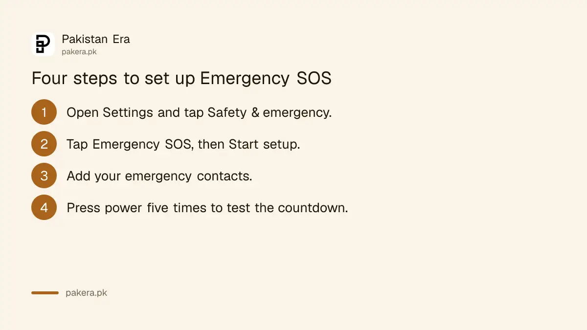Four steps to set up Emergency SOS on Android