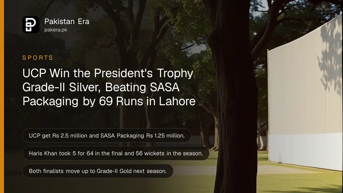 A tree-lined cricket ground in a Lahore garden on a sunny afternoon