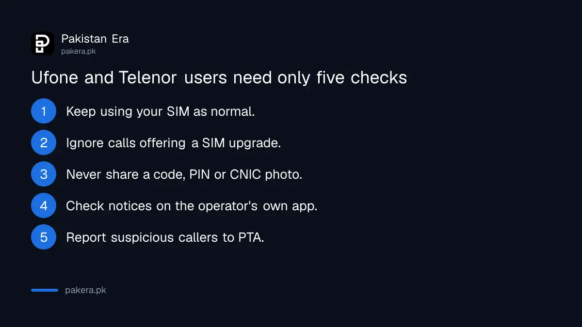 Five steps for Ufone, Telenor and PTCL customers after e& returned to the etisalat name, starting with keep using your SIM as normal