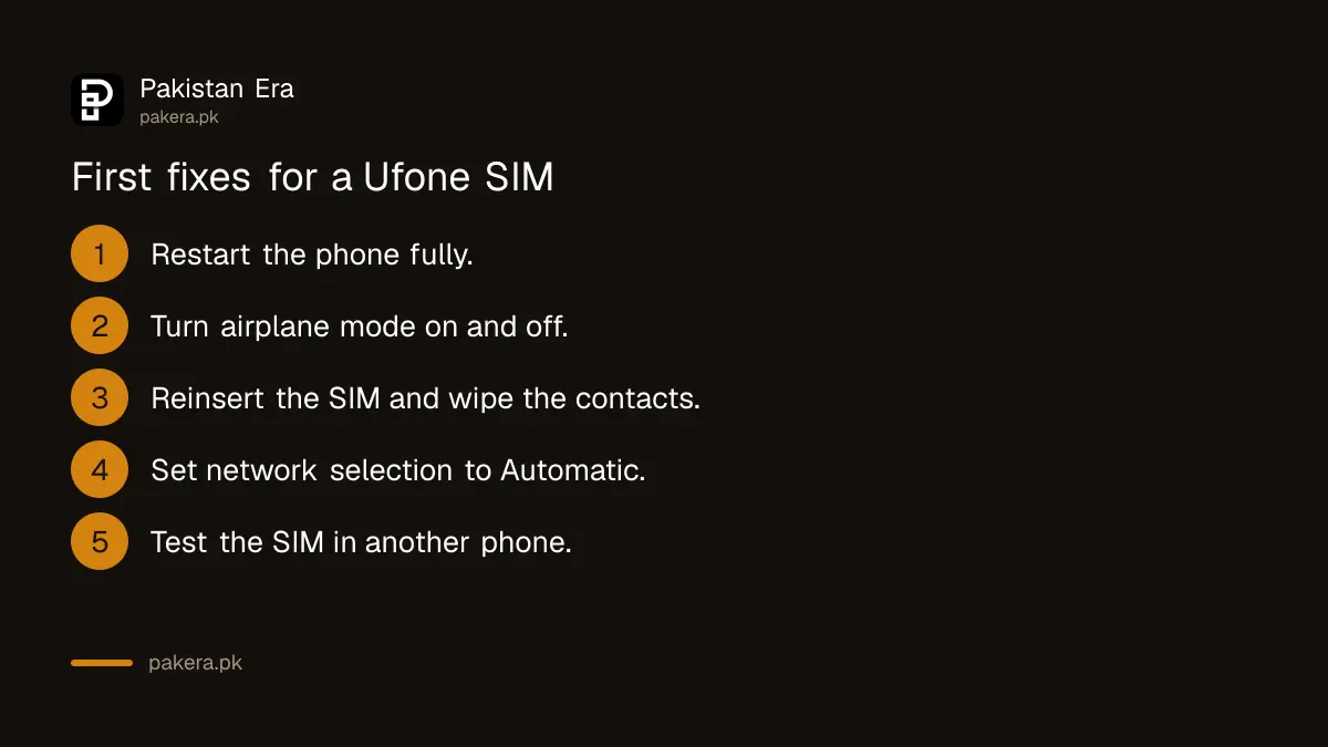 Five basic fixes to try first when a Ufone SIM stops working