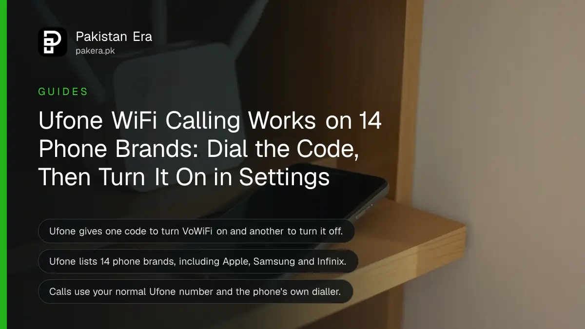 A smartphone lying face up with its screen dark beside a white home Wi-Fi router on a wooden shelf in a quiet room