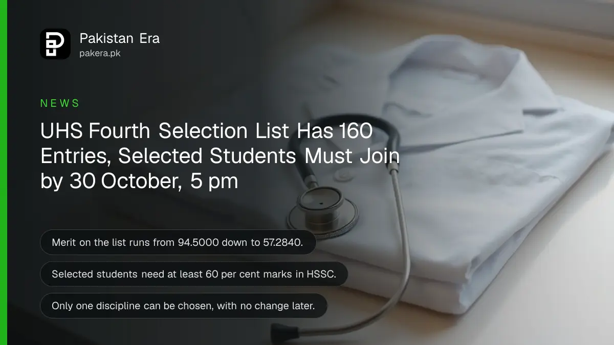 A stethoscope and a white lab coat folded on a clean white desk