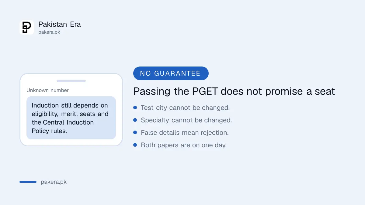 UHS PGET 2026 warning: passing the test does not guarantee a postgraduate seat