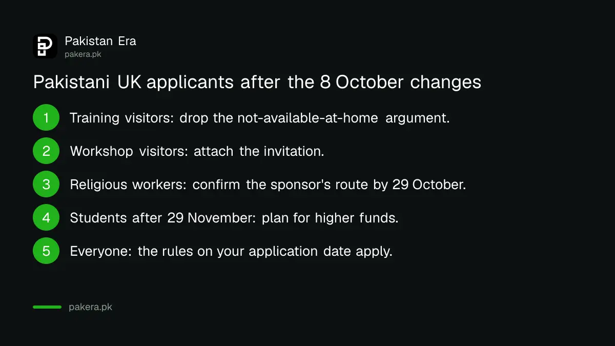 Checklist for Pakistani applicants after the UK Immigration Rules changes of 8 October 2026
