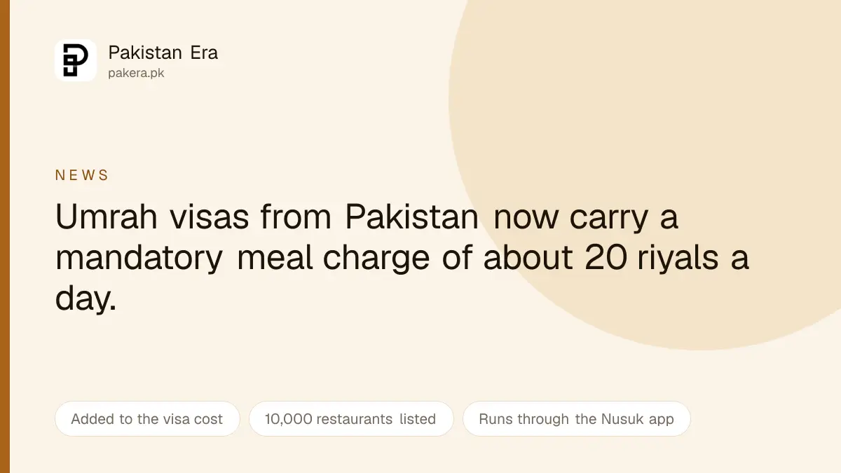 Mandatory food vouchers for Umrah pilgrims from Pakistan