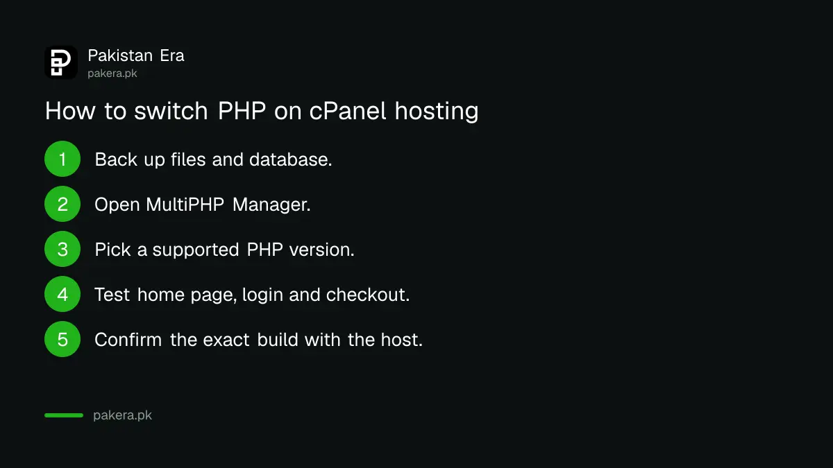 Steps to change the PHP version on cPanel hosting after the October 2026 flaw