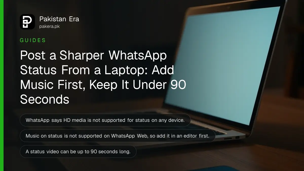 An open silver laptop on a home desk beside a smartphone lying face up, in warm evening light