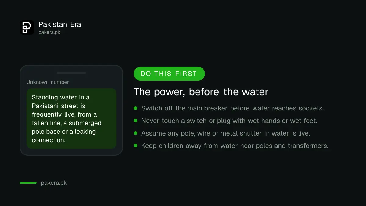 Electrical safety when a street floods in Pakistan