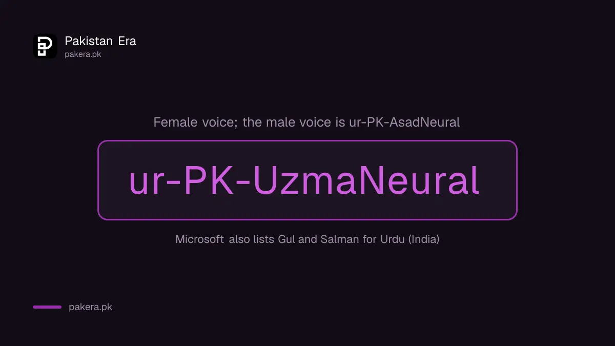 Microsoft Urdu Pakistan voices Uzma and Asad