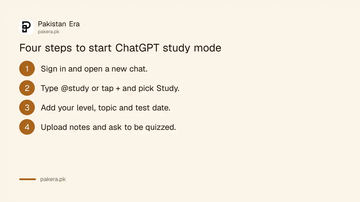 Steps to turn on study mode in ChatGPT on web and phone