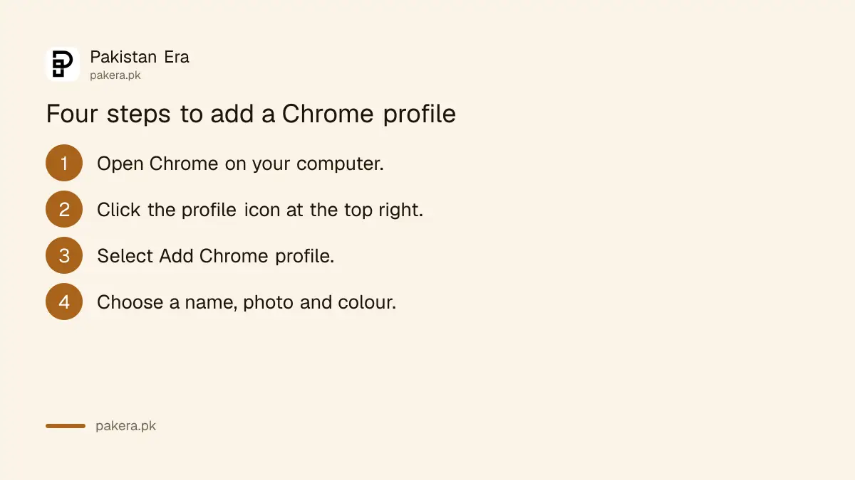 Steps to add a new Chrome profile on a computer