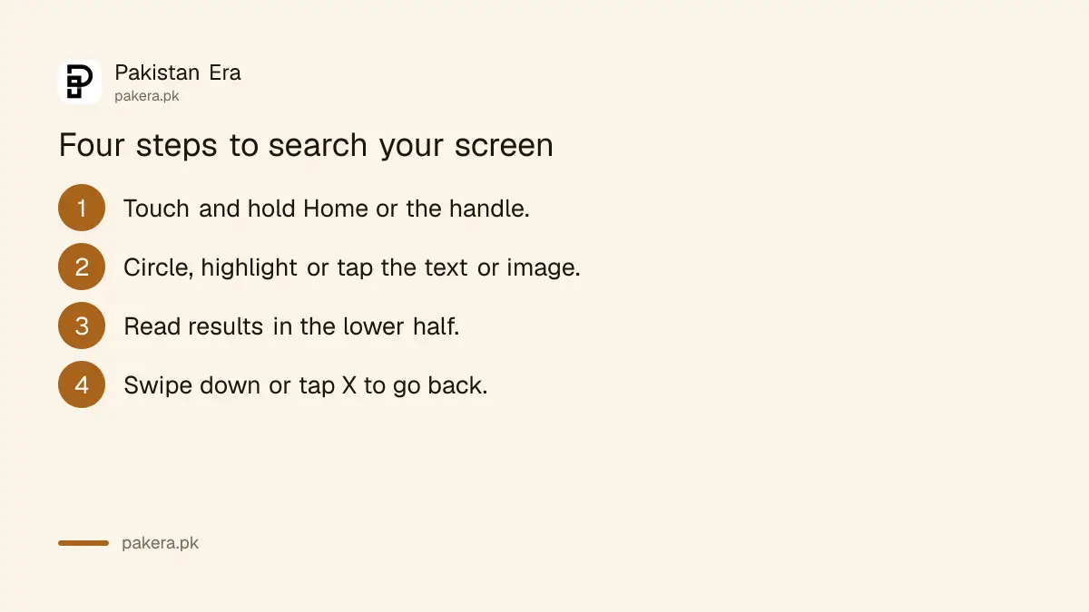 Steps to use Circle to Search on an Android phone