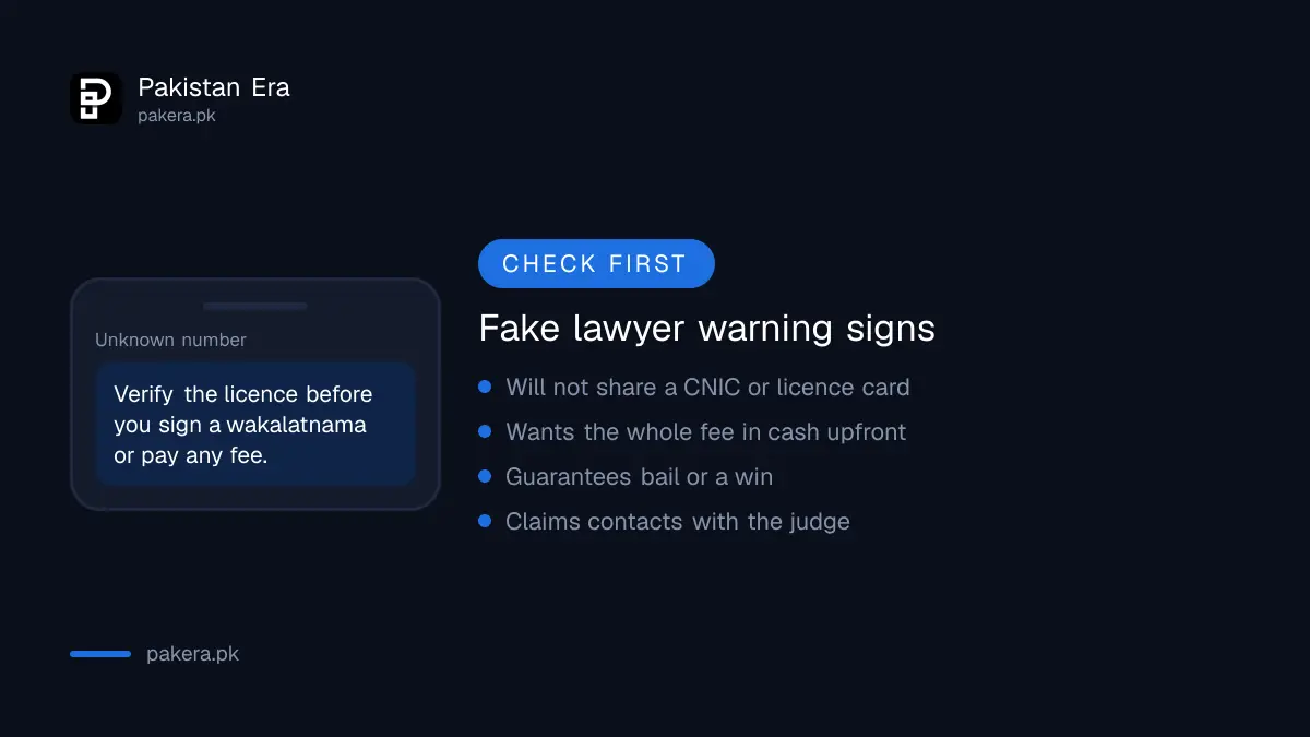 Warning signs of a fake lawyer in Pakistan