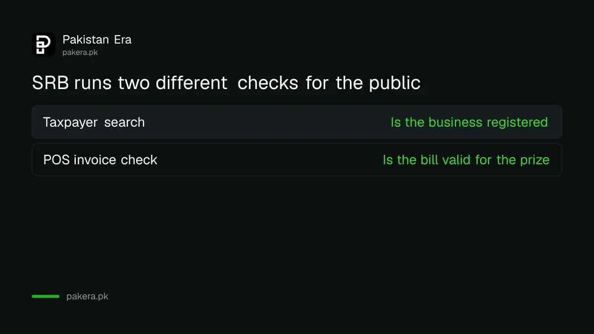Difference between the SRB taxpayer search and the SRB POS invoice check
