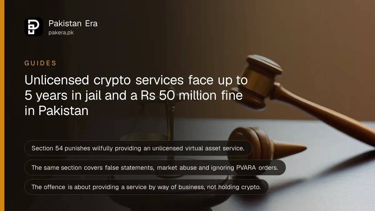 A wooden gavel and brass scale on a dark wooden table, for an article on virtual assets act penalties in Pakistan