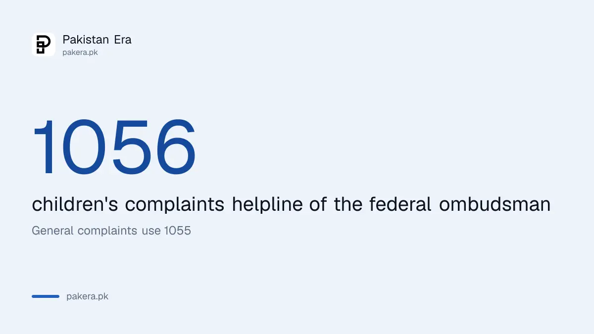 Wafaqi Mohtasib children's complaints helpline 1056, Children Complaints Office set up in 2008
