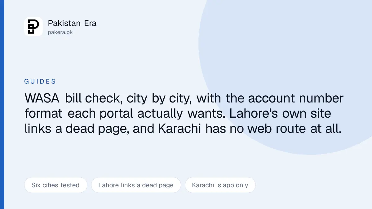 How to check a WASA water bill online in Pakistan