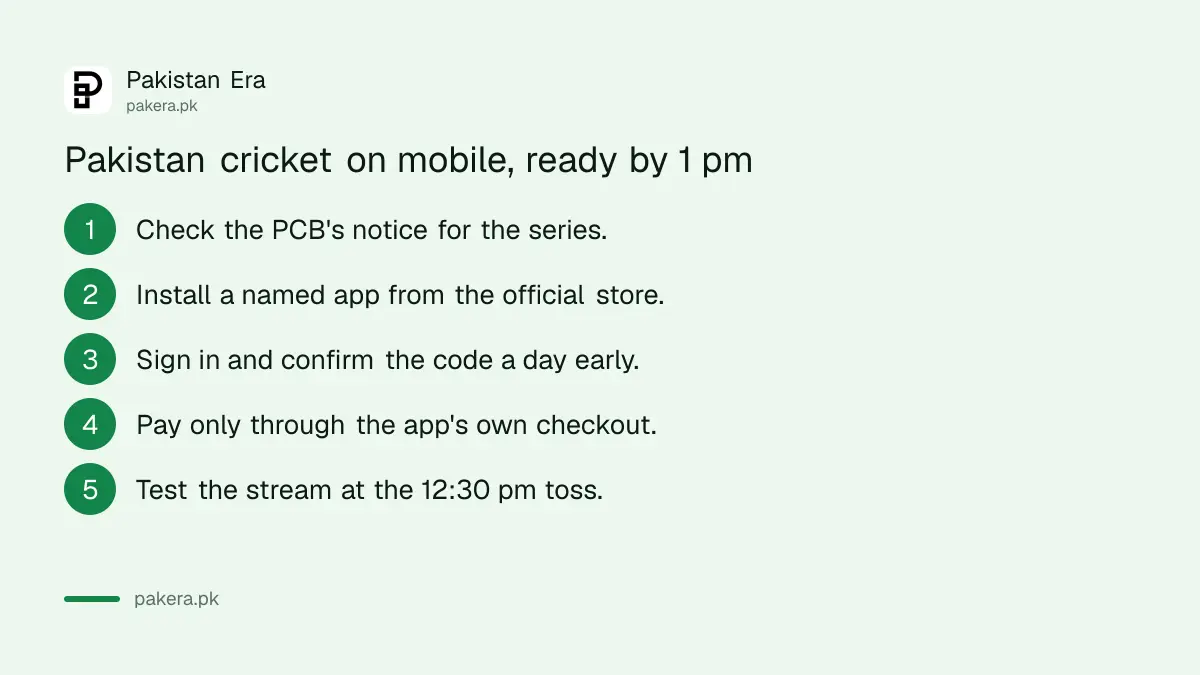 Steps to watch Pakistan cricket live on a mobile phone before the 1 pm start