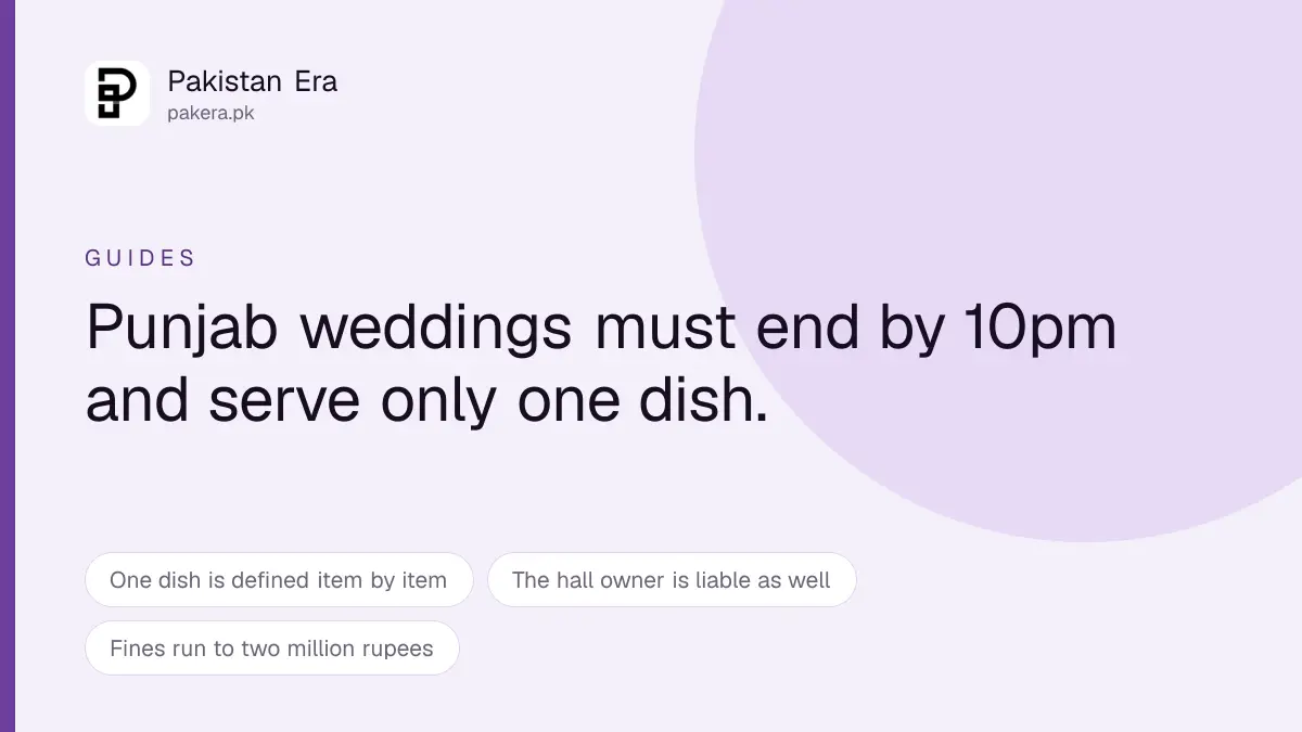 Punjab Weddings Must End by 10pm and Serve One Dish