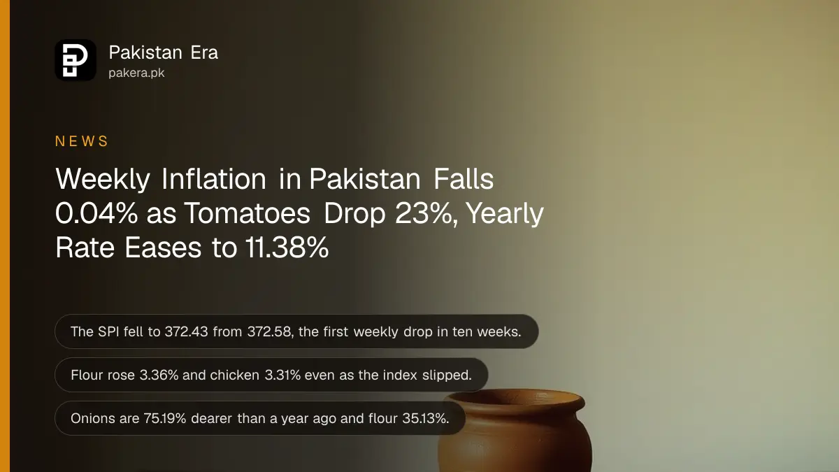 A terracotta pot on a dark wooden table, for Pakistan's weekly inflation figure for the week ended 15 October 2026