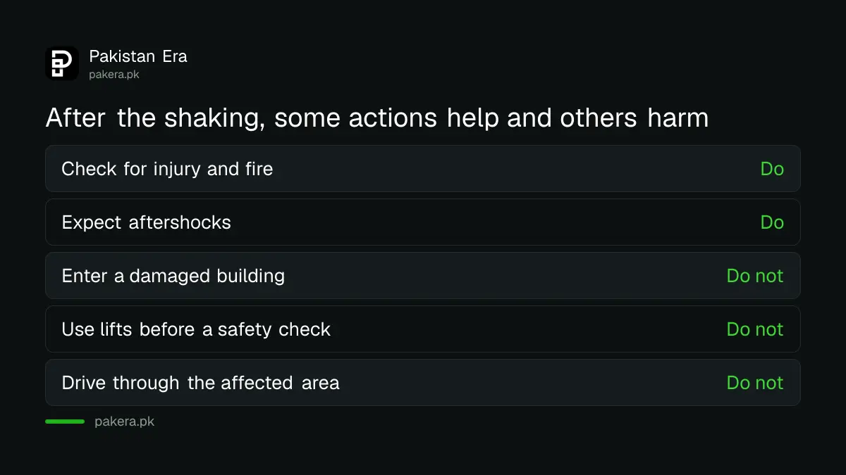 NDMA's list of what to do and not do after an earthquake in Pakistan