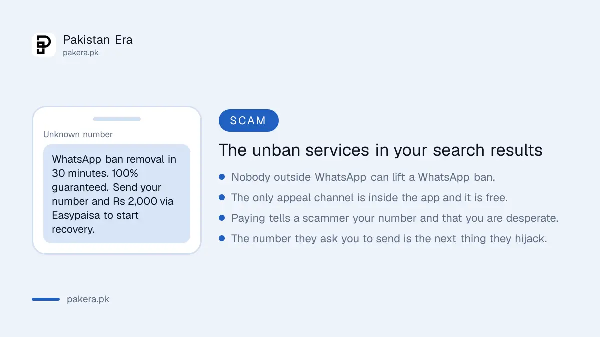 Why paid WhatsApp unban services are scams