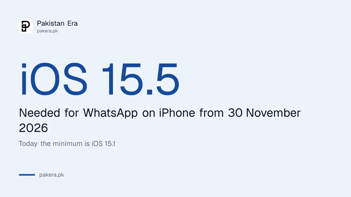 WhatsApp needs iOS 15.5 or newer on iPhone from 30 November 2026