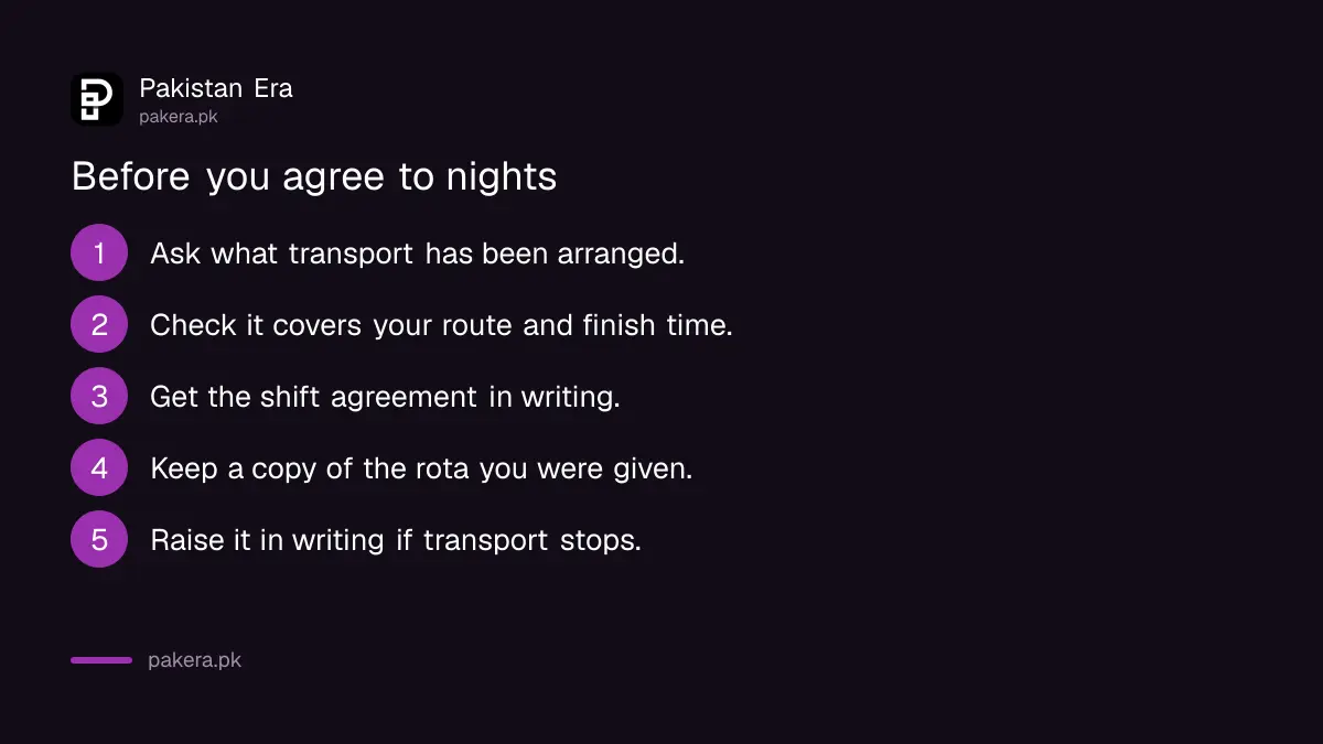 How hours are counted on a shift crossing midnight in Pakistan