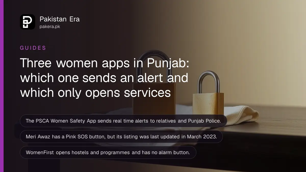 A closed brass padlock on a folded cream cloth on a dark wooden table, for a guide to women safety apps in Punjab