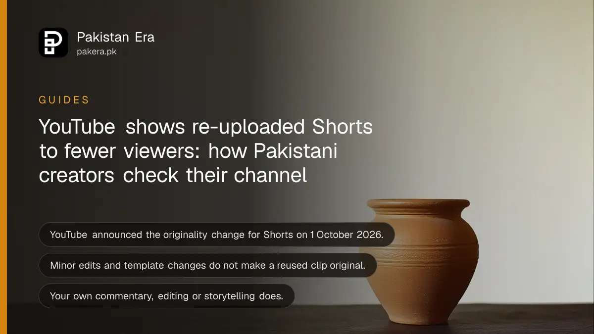 A clay pot on a dark wooden table, for an article on youtube shorts original content pakistan
