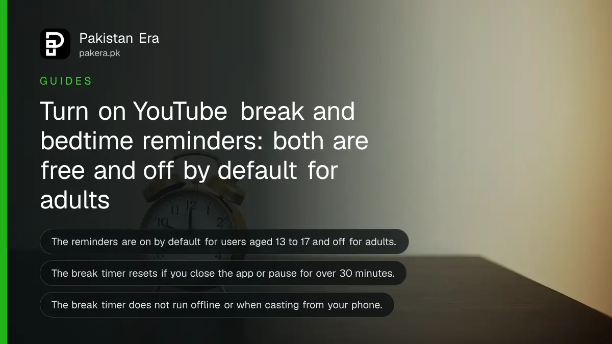 A small alarm clock on a dark wooden table, for a guide on YouTube reminders in Pakistan