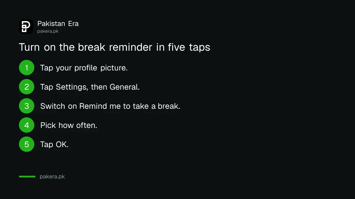 Steps to switch on the YouTube take a break reminder