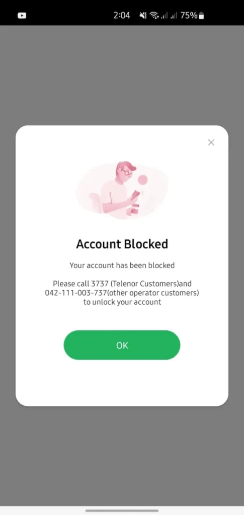 Easypaisa Account blocked