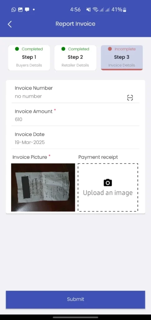 Enter invoice details