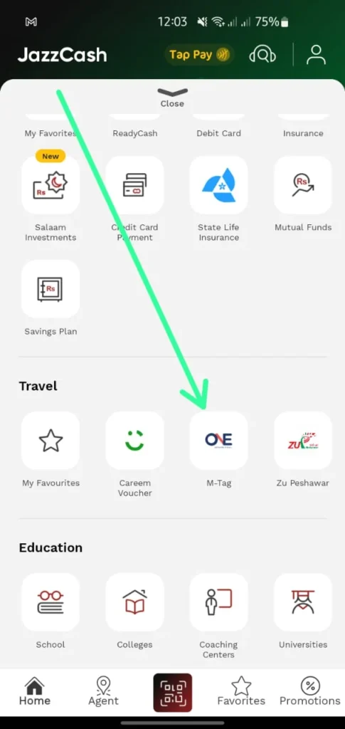 How to pay mtag from jazzcash