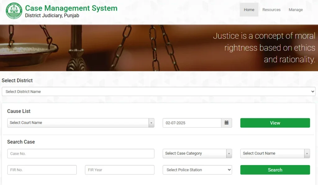 Check Punjab Court cases online
