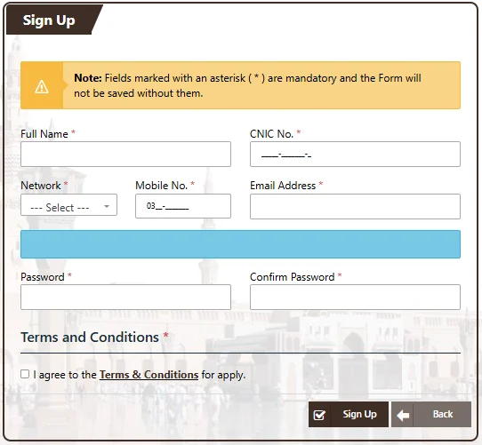 Create account for Hajj 2026 registration