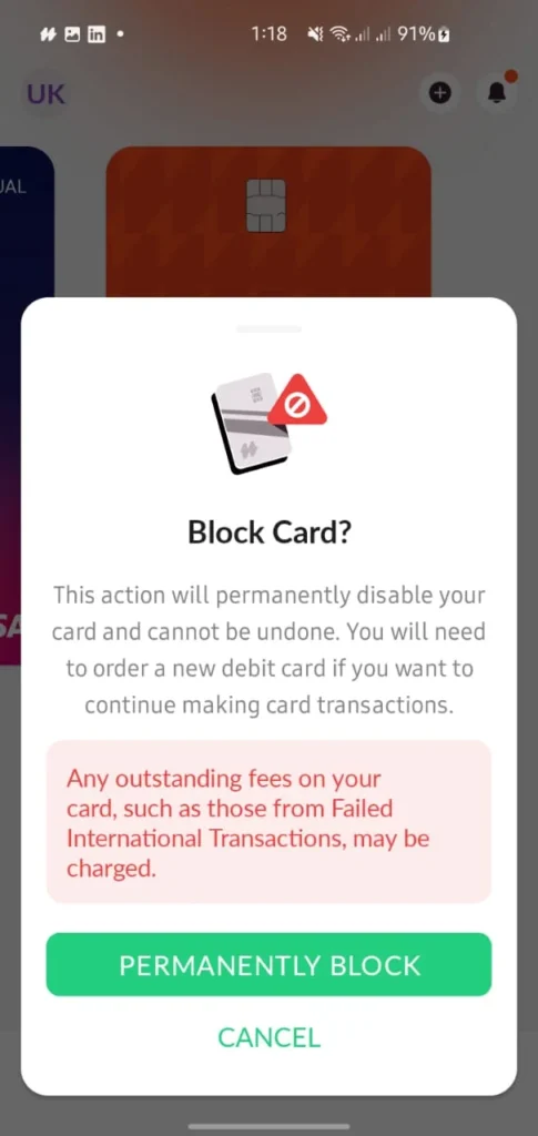 How to block Nayapay Card