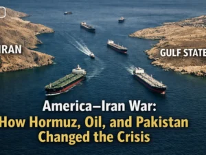 America Iran war Strait of Hormuz oil tanker ships Iran coast and Gulf region crisis headline image