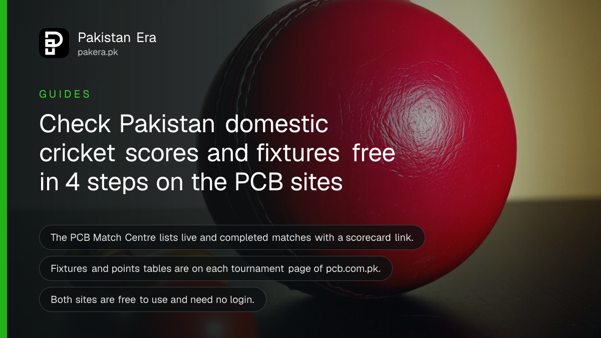 Check Pakistan Domestic Cricket Scores on PCB Match Centre