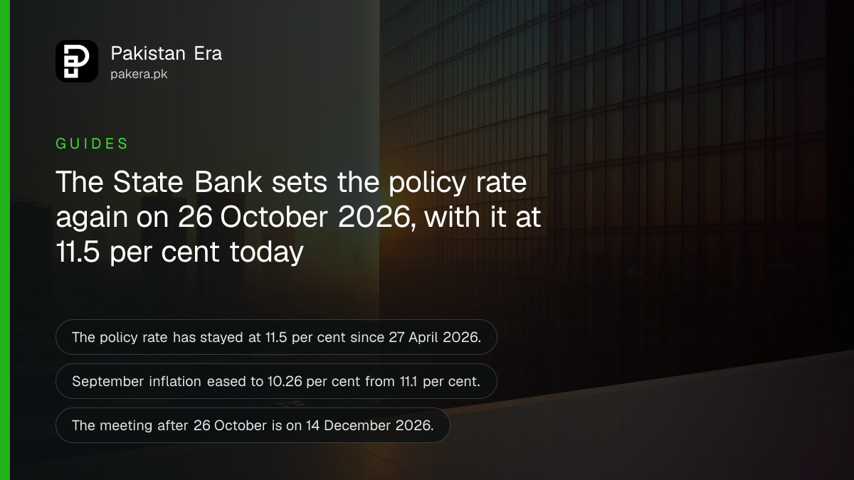 SBP Next Monetary Policy Meeting: 26 October 2026